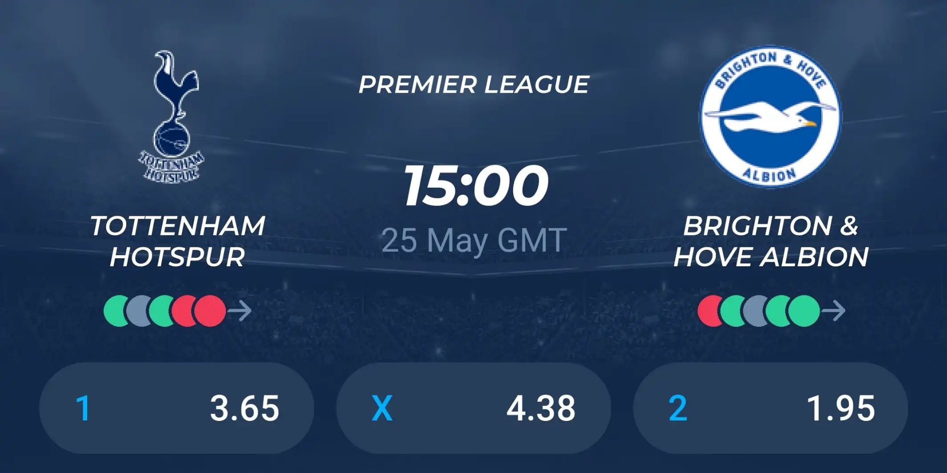 Soi kèo Tottenham vs Brighton (22:00 - 25/05): Kết thúc mùa giải trong thất vọng?